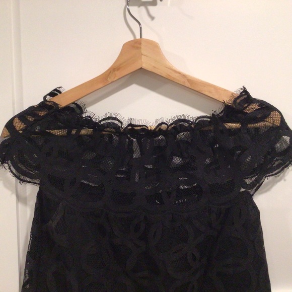 Robert Rodriguez black cap sleeve top with lace. Size 0. - Picture 2 of 8